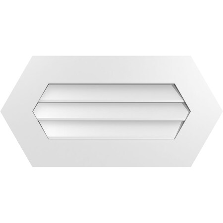 Ekena Millwork Half Round Surface Mount PVC Gable Vent w/ 3-1/2"W x 1"P Standard Frame, 28"W x 14"H GVPHR28X1401SN